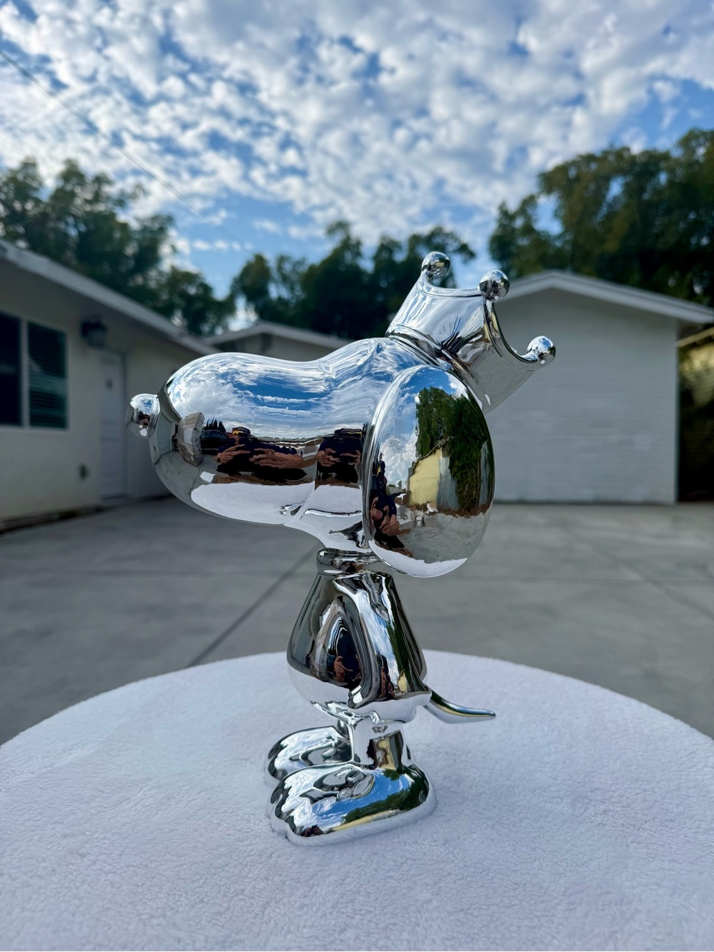 Snoopy chrome figure - 32cm 12.6” silver
